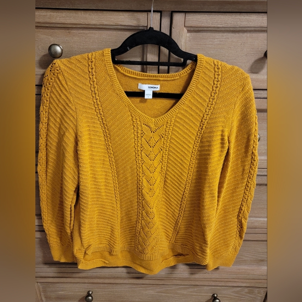 NWOT Sonoma V-neck sweater - Mustard Size L